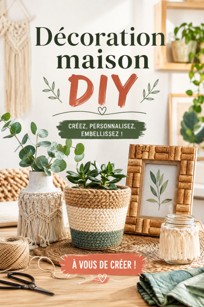 Exemple de décoration DIY dans un salon moderne avec des éléments faits maison.