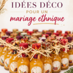 Décoration de mariage ethnique avec des éléments culturels variés
