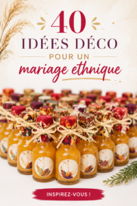 Décoration de mariage ethnique avec des éléments culturels variés