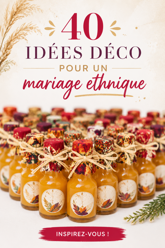Décoration de mariage ethnique avec des éléments culturels variés