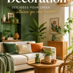 Une pièce décorée avec des couleurs douces et des éléments naturels, mettant en valeur un style de décoration intérieure moderne.
