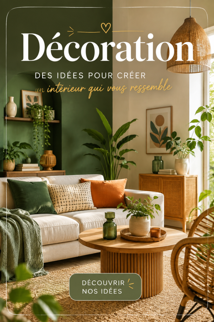 Une pièce décorée avec des couleurs douces et des éléments naturels, mettant en valeur un style de décoration intérieure moderne.