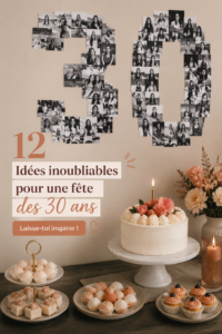Images d'une fête d'anniversaire créative pour célébrer un 30ème anniversaire.