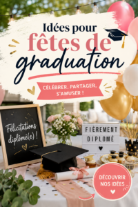 Une belle fête de graduation avec des décorations festives et des invités souriants.
