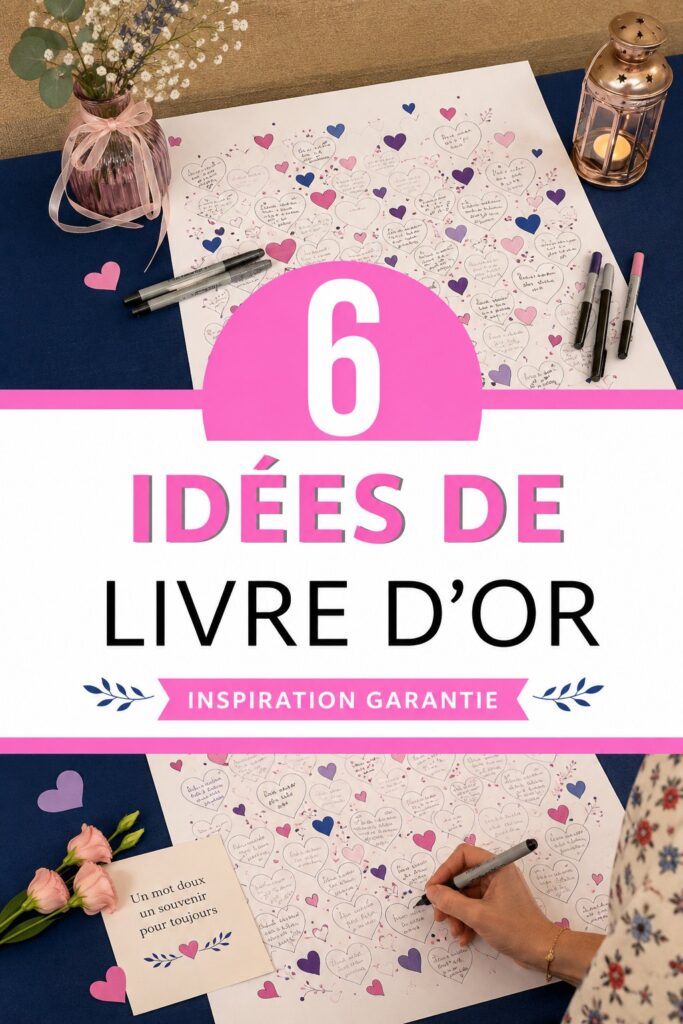 Un joli livre d'or décoré pour une fête d'anniversaire, prêt à recueillir les messages des invités.