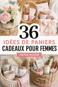 Un joli panier-cadeau rempli de produits pour femme
