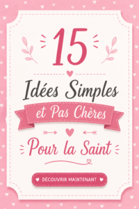 Un couple souriant célébrant la Saint-Valentin avec des décorations romantiques simples.