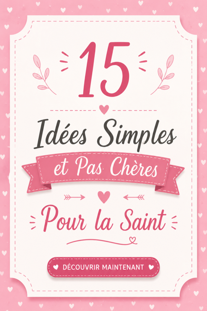 Un couple souriant célébrant la Saint-Valentin avec des décorations romantiques simples.
