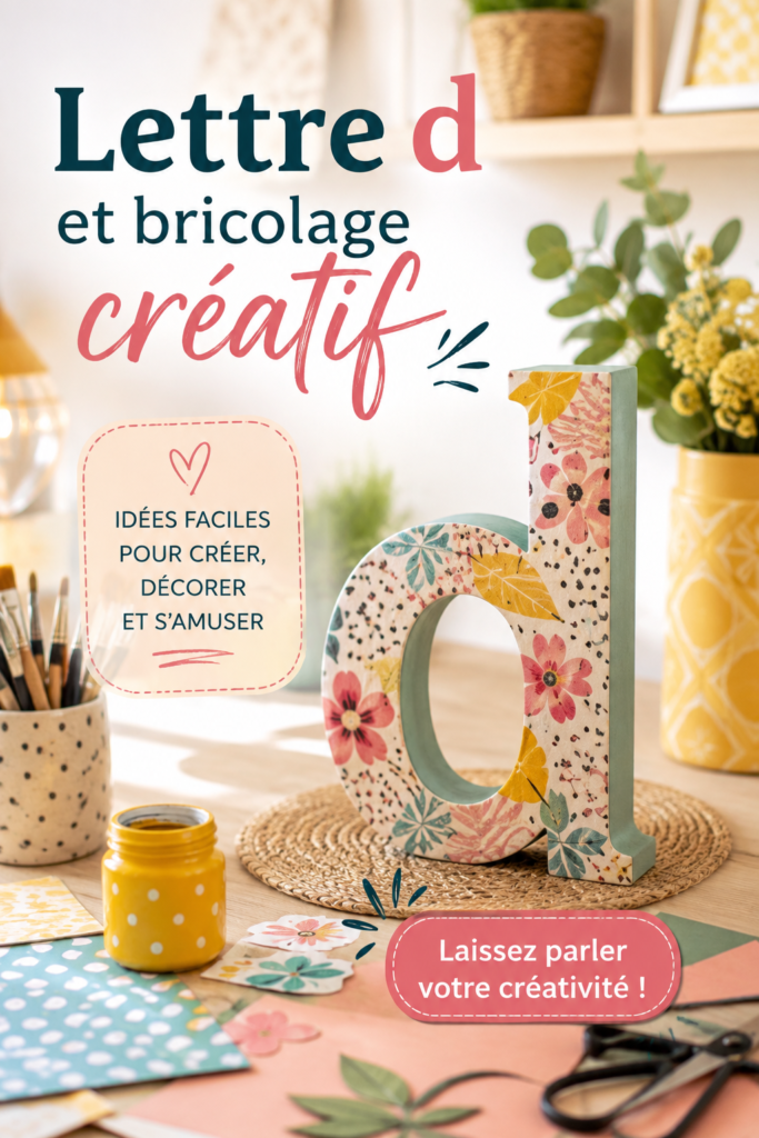 Un exemple de lettre créative réalisée à la main avec des embellissements colorés.