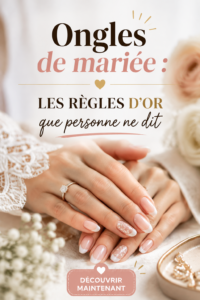 Manucure de mariée avec des ongles bien soignés et élégants
