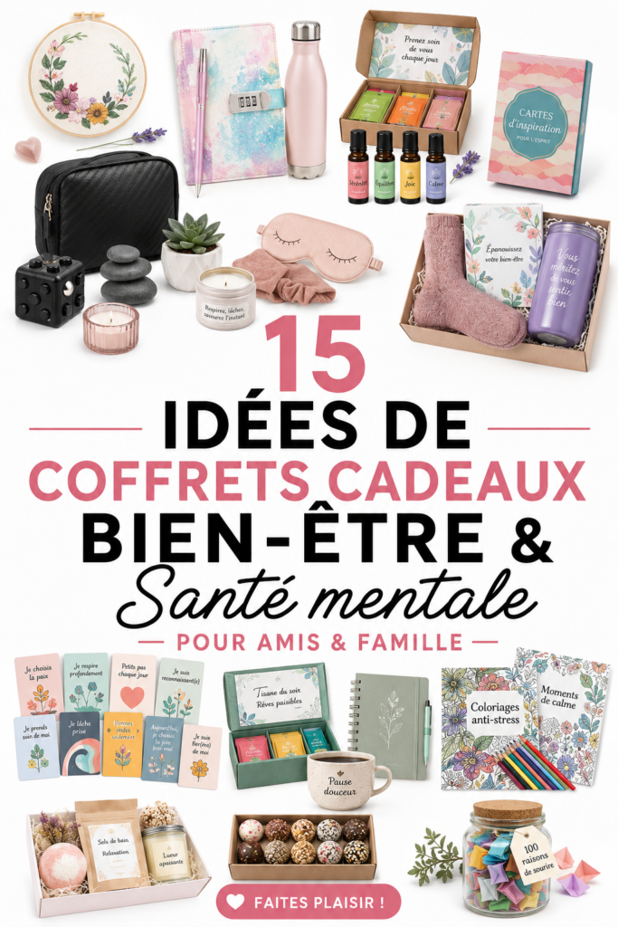 Panier cadeau bien-être rempli de produits apaisants