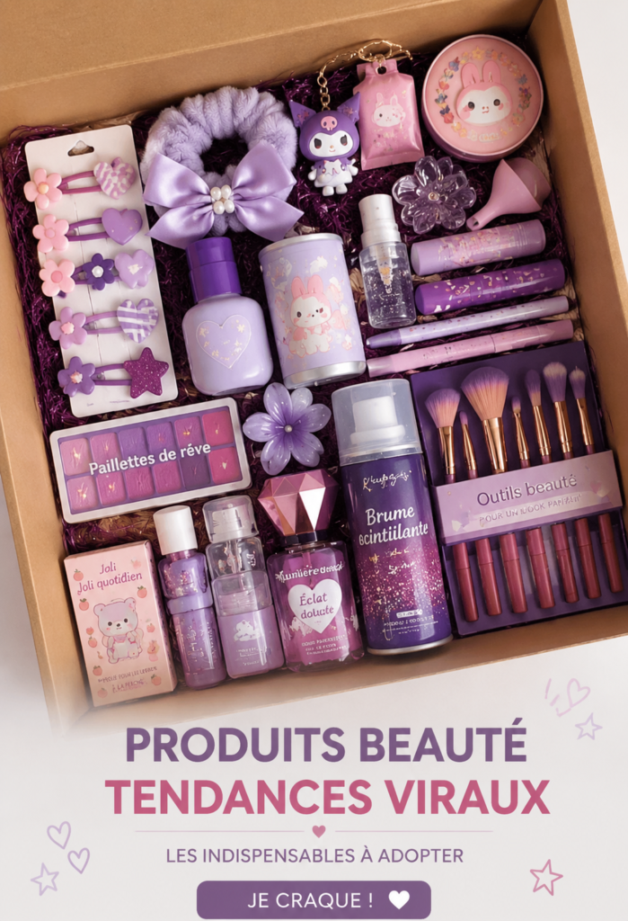 Produits de beauté tendance sur une coiffeuse élégante