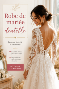 Robe de mariée en dentelle blanche avec détail élégant