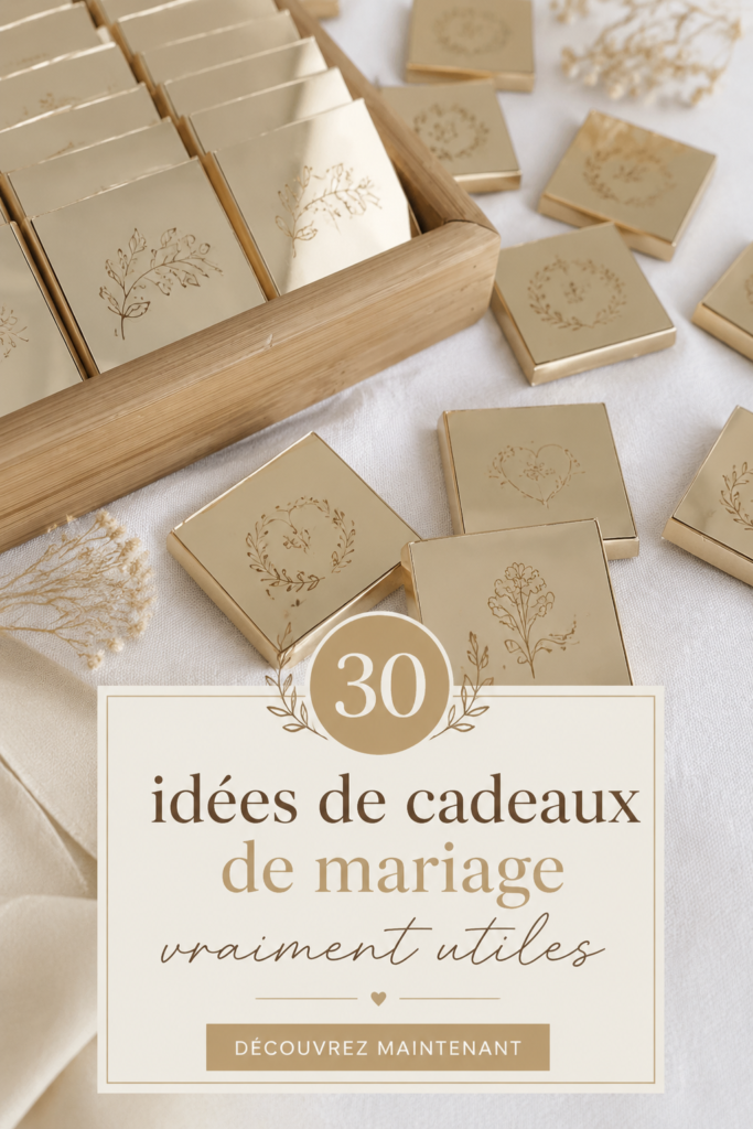 Un assortiment de souvenirs de mariage originaux et utiles sur une table.