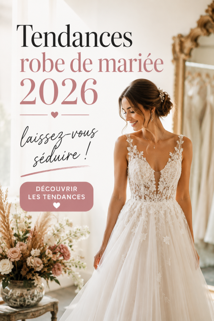 Modèle de robe de mariée tendance pour 2026, avec des appliqués délicats