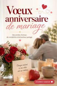 Un couple échangeant des vœux d'anniversaire de mariage avec tendresse.