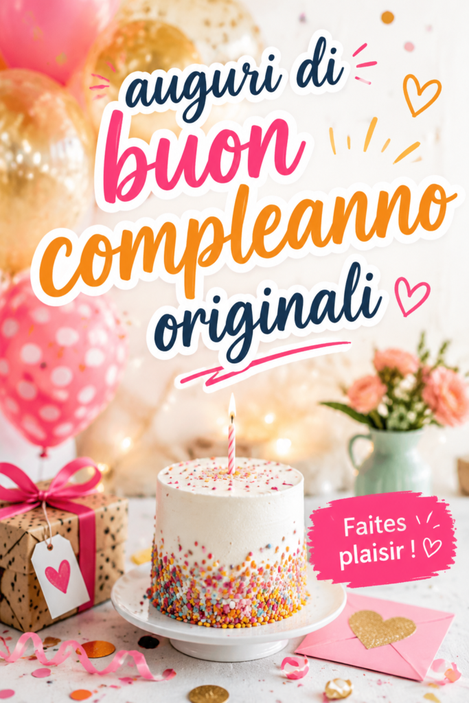 Un bouquet de fleurs avec une carte d'anniversaire portant des vœux originaux