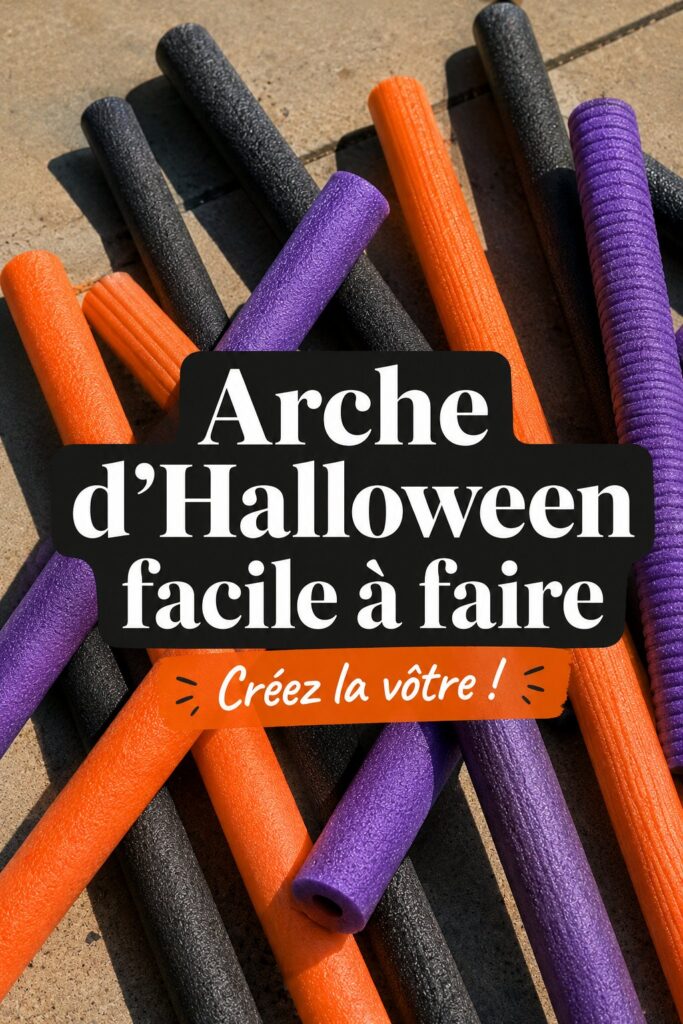 Arche Halloween faite maison décorée de feuilles noires et de faux-toiles d'araignée