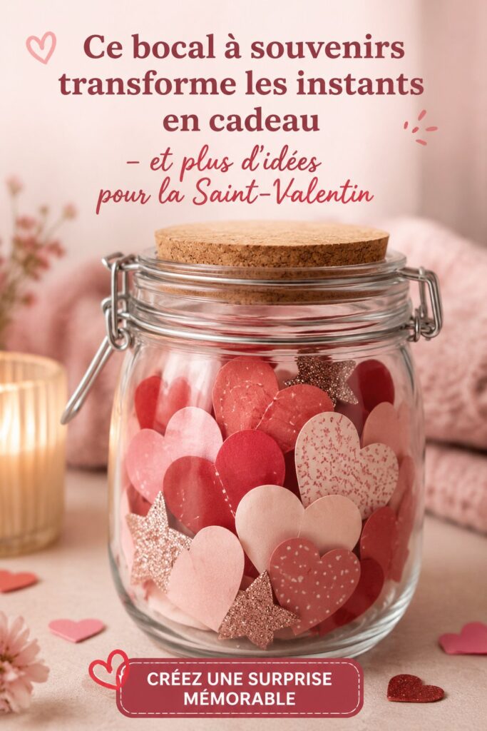 Bocal à souvenirs décoré pour la Saint-Valentin