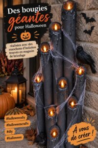 Bougies géantes faites maison pour Halloween avec des manchons d'isolation