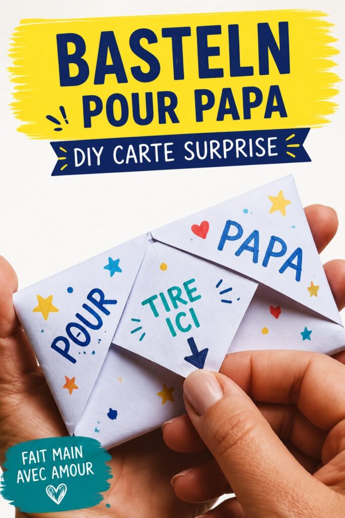 Une carte DIY surprise faite main pour la fête des pères, illustrant créativité et design personnel.