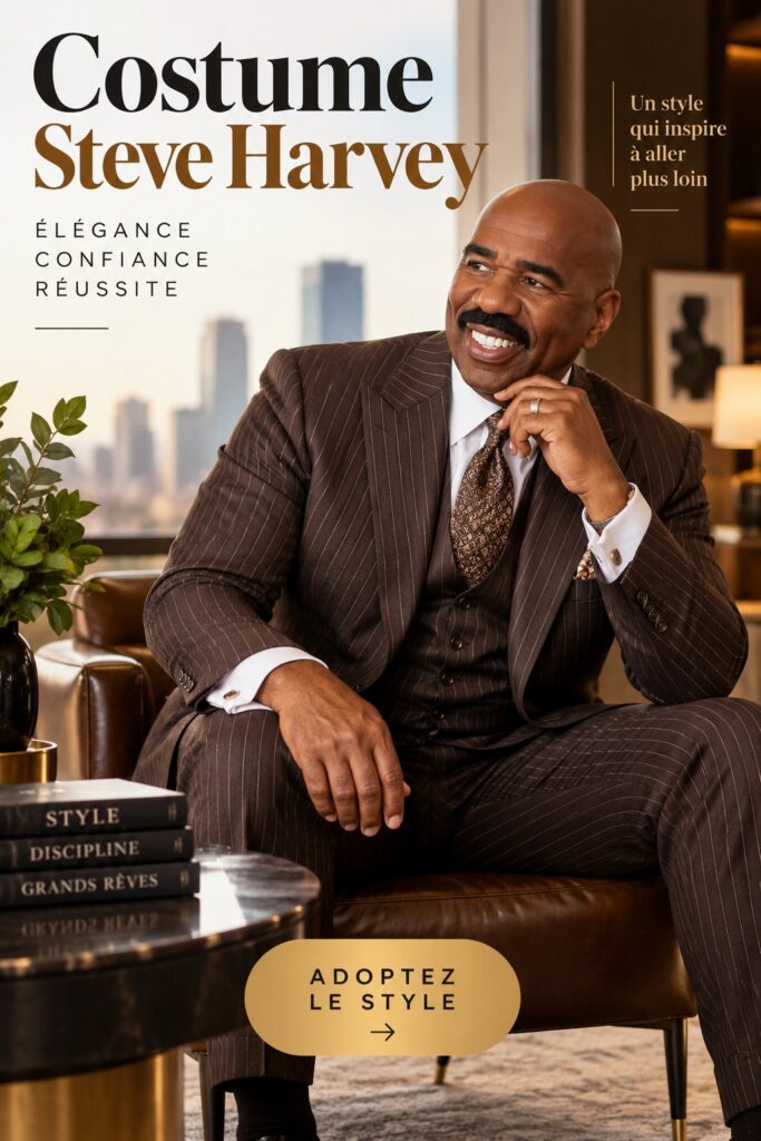Costume élégant inspiré du style de Steve Harvey