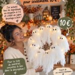 Une couronne fantôme décorative fabriquée à la main pour Halloween