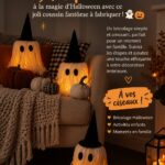 Coussin fantôme DIY décoratif pour Halloween sur un canapé