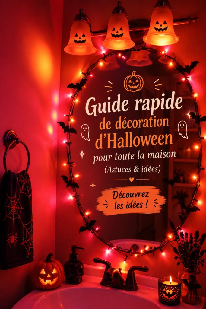 Maison décorée pour Halloween avec des citrouilles et des toiles d'araignée