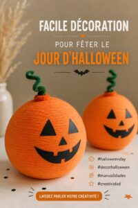Déco d'Halloween colorée et créative avec citrouilles et toiles d'araignées