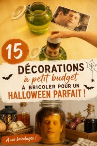 Décorations faites maison pour Halloween avec des matériaux recyclés.