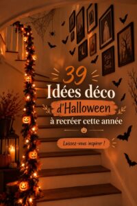 Décorations d'Halloween variées avec citrouilles et toiles d'araignée