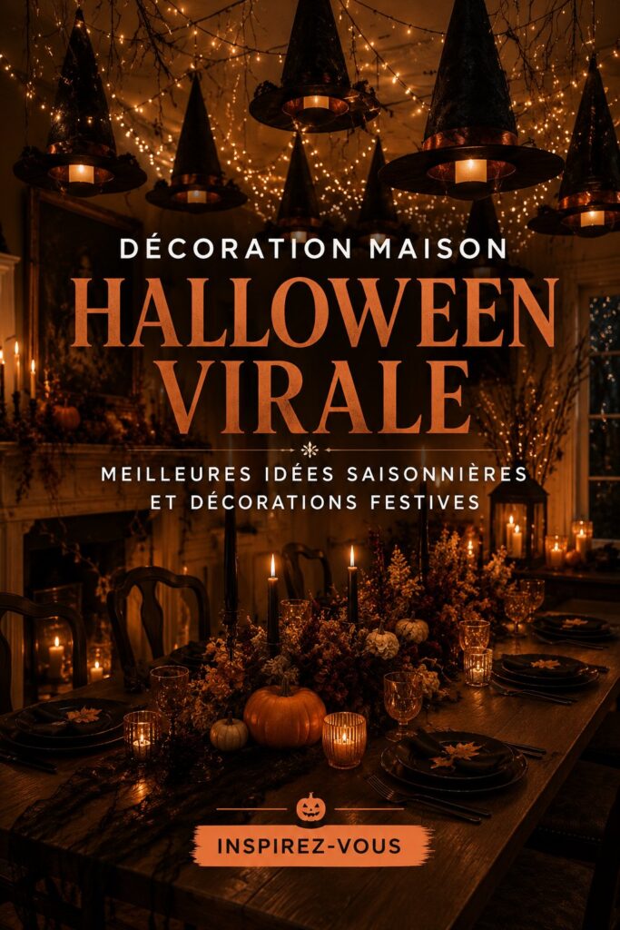 Maison décorée pour Halloween avec des citrouilles et des ornements d'Halloween