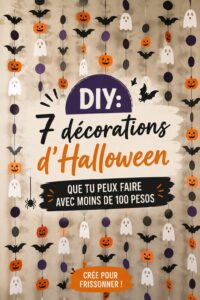 Décorations d'Halloween DIY colorées et festives sur une table de fête.