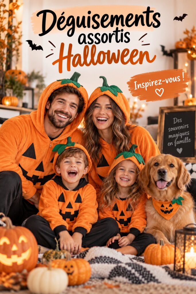 Famille déguisée en costumes assortis pour Halloween