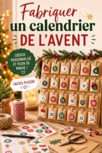 Un calendrier de l'avent fait maison, décoré de manière festive avec des petites surprises cachées, prêt à être ouvert chaque jour de décembre.