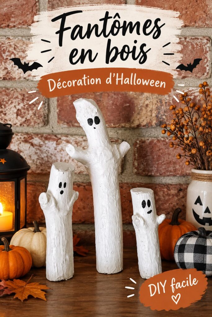 Fantômes en bois décoratifs pour Halloween