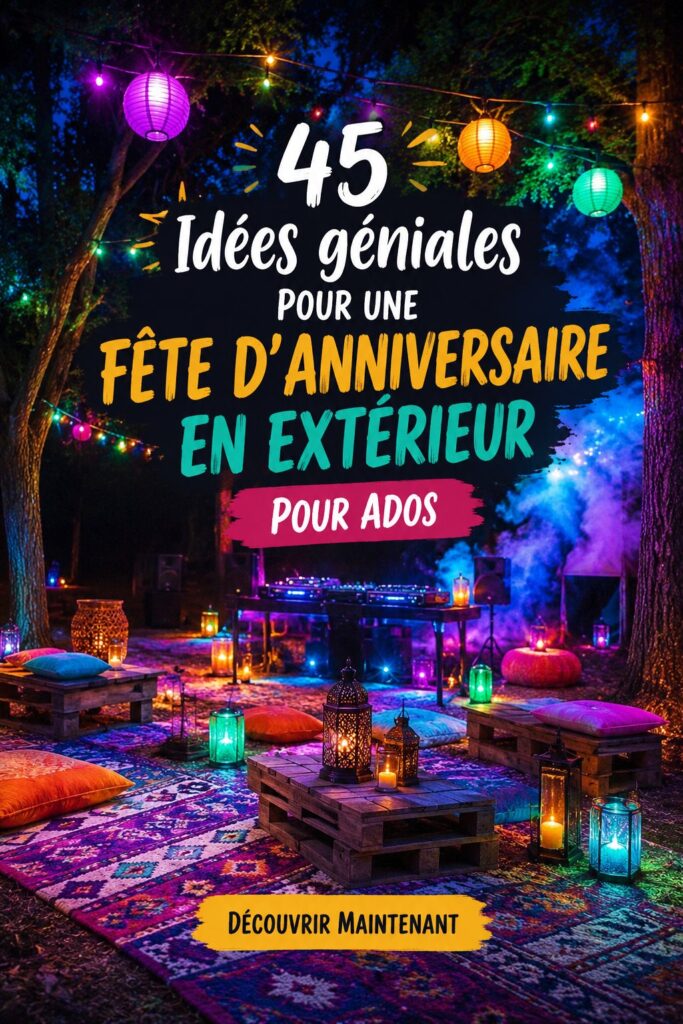 Un anniversaire en plein air avec des jeux et une décoration colorée.