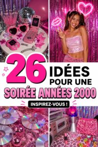 Une décoration colorée inspirée des années 2000 pour une fête d'anniversaire.