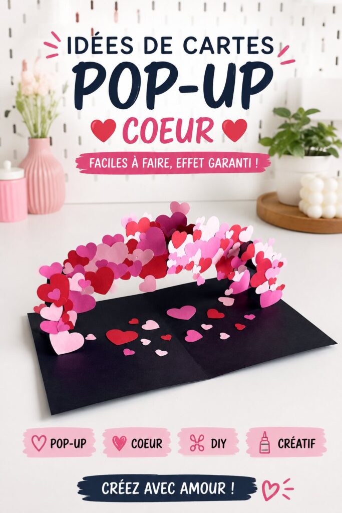 Une carte pop-up colorée ouverte, illustrant un joli motif floral.