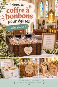 Coffre à bonbons décoré pour une église, idéal pour les célébrations