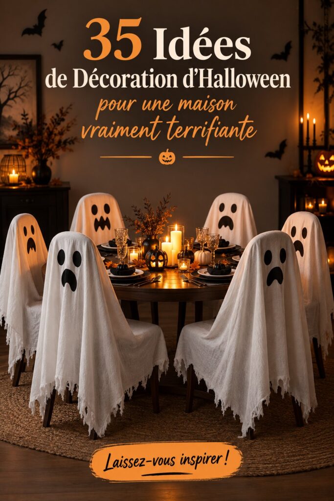 Une maison décorée pour Halloween avec des lanternes, des toiles d'araignée et une ambiance mystérieuse.