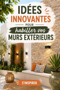 Un mur extérieur joliment décoré avec des éléments végétaux et artistiques