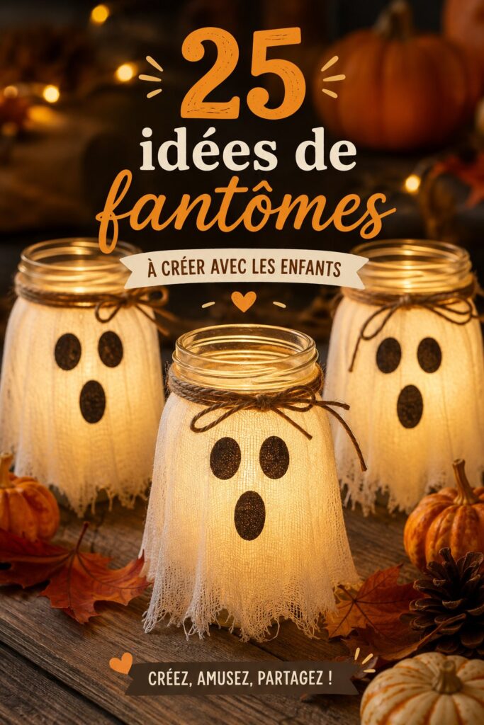 Un enfant crée un fantôme en papier pour Halloween