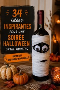 Une décoration de fête d'Halloween avec des citrouilles et des lumières festives.