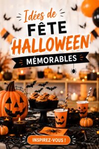 Décorations créatives d'Halloween incluant des citrouilles et des toiles d'araignées