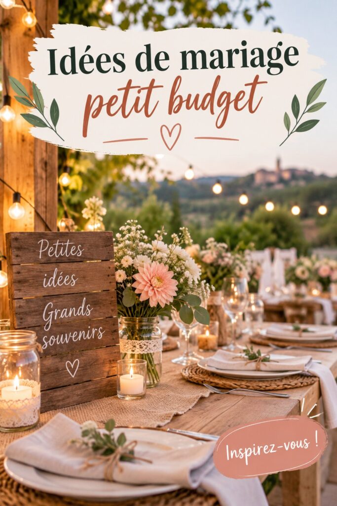 Mariage à petit budget avec une décoration chaleureuse et élégante.
