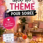 Une table décorée pour une soirée à thème avec des éléments colorés et festifs.