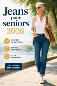 Modèles de jeans tendances pour femmes de 50 ans et plus en 2026.