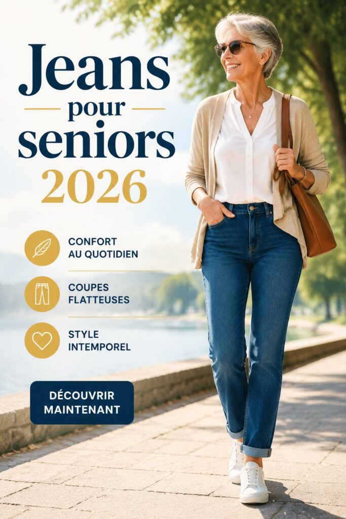 Modèles de jeans tendances pour femmes de 50 ans et plus en 2026.